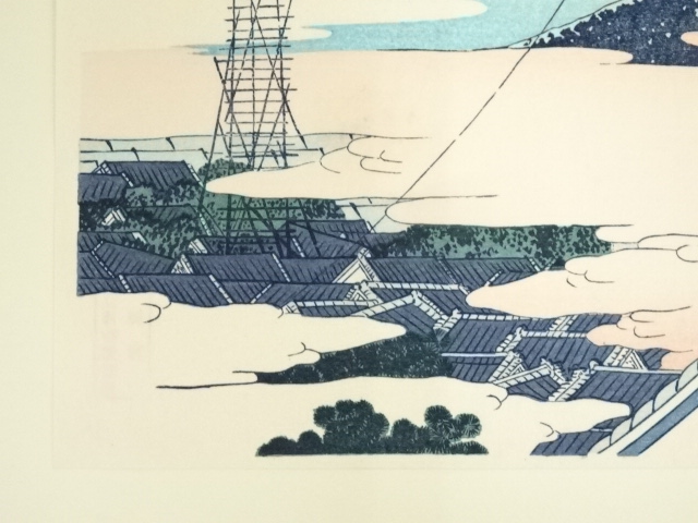 道具 ] - 道具 葛飾北斎 富嶽三十六景 東都浅草本願寺 手摺木版画